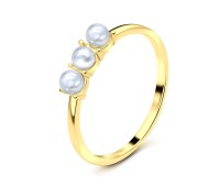 Pearl Gold Plated Silver Rings NSR-2909-GP